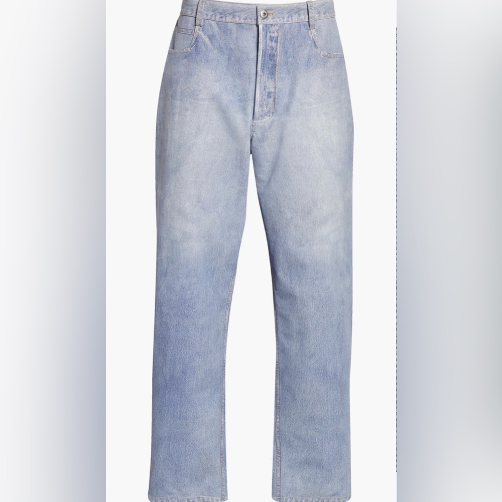 Bottega Veneta Denim print Leather jeans size 34